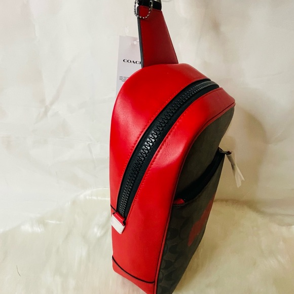 NWT Coach Westway backpack in Colorblock Signature Canvas with Coach Patch Sling - Picture 5 of 13